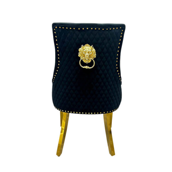 Majestic Black Gold Lion Knocker Chair