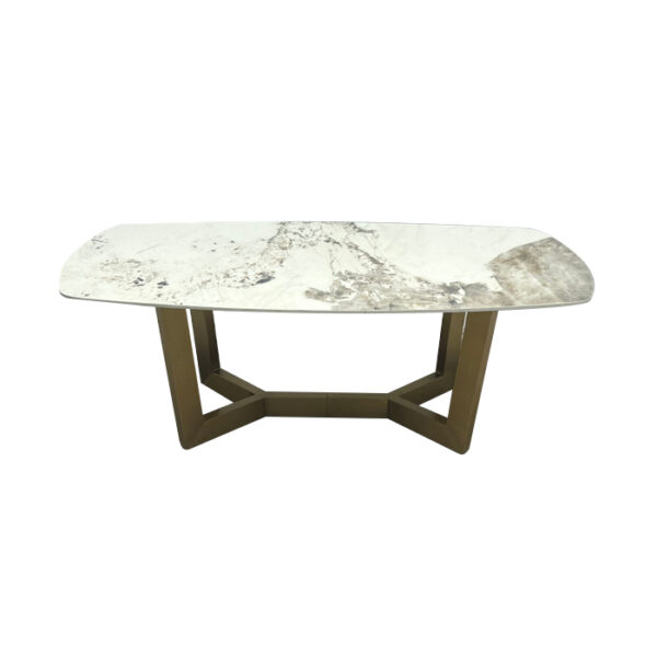 Sorrento Oval Ceramic Gold Coffee Table