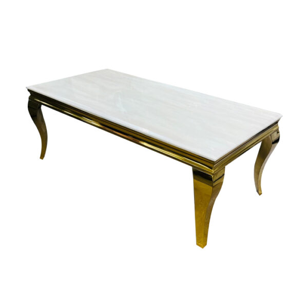 Sofia Cream & Gold Frame Marble Coffee Table