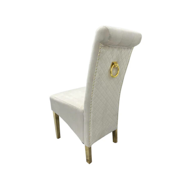 G-Lucy Cream Chair (Ring Knocker/Gold Legs)